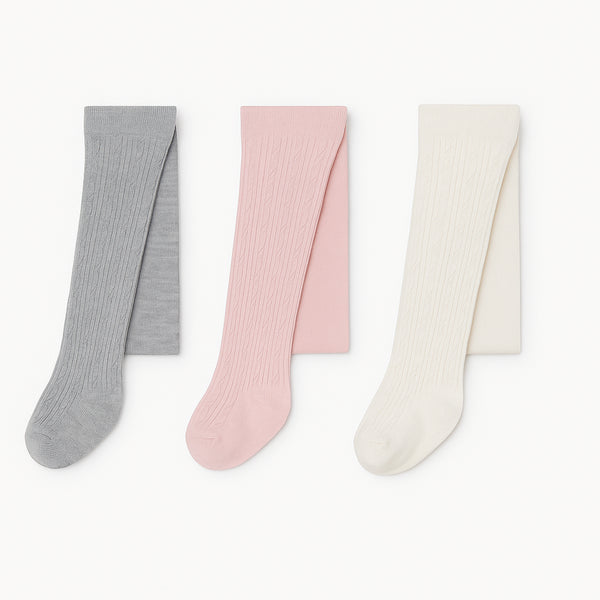 C&A Multipack of 3 - baby tights - cable knit pattern